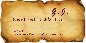 Gavrilovits Júlia névjegykártya